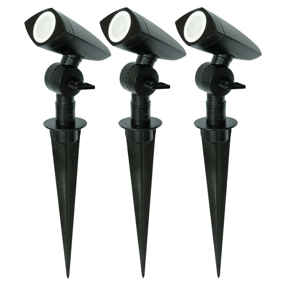 Crompton 3 LIGHT Low Voltage LED GARDEN SPIKE LIGHT KIT - DIY Black 27598