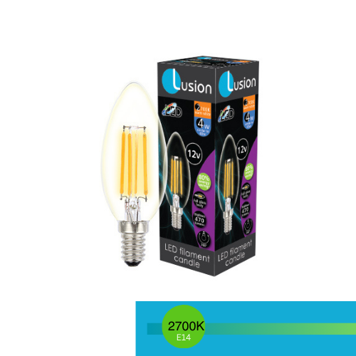 12V CANDLE 4W E14 CLEAR 2700K LUS20284