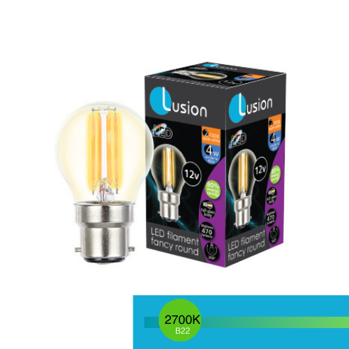 12V CANDLE 4W B22 CLEAR 2700K LUS20288