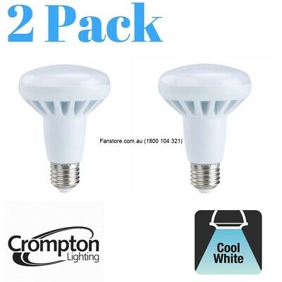 2x LED 10W R80 Down Light Globes Bulb Screw E27 Cool White 5000K 750Lm - 27450