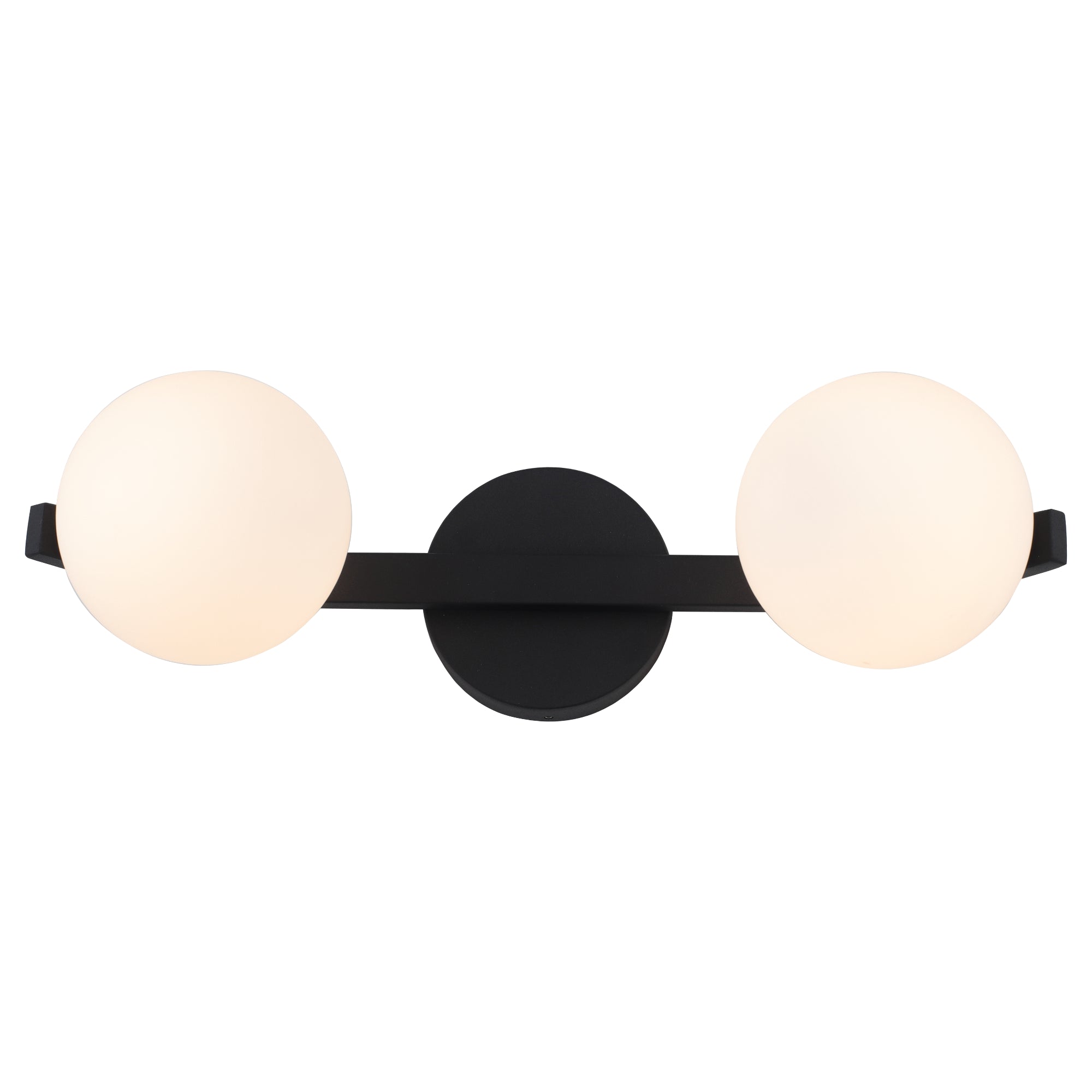 Cougar Rayna Modern Black Opal Matte Glass Orb 2-Light Wall Sconce