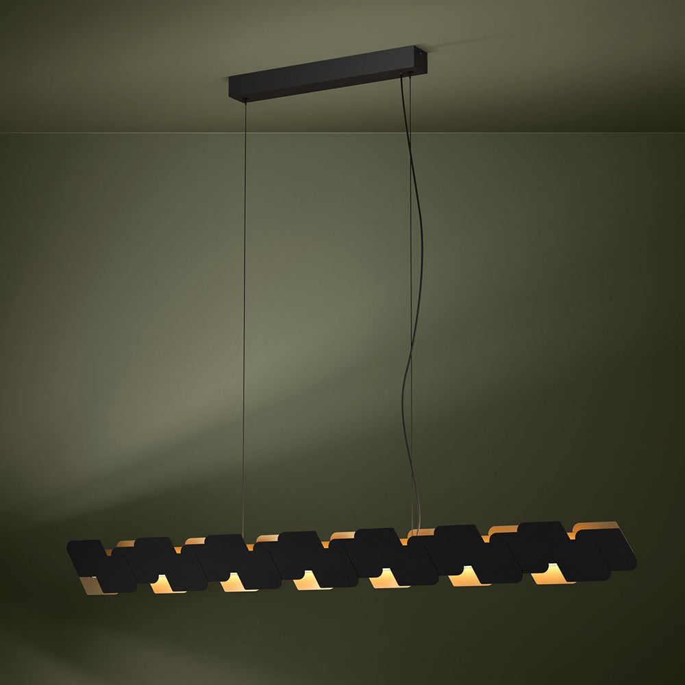 ALTAGRACIA PENDANT LIGHT 44W LED BLACK WITH GOLD ACCENT 390032