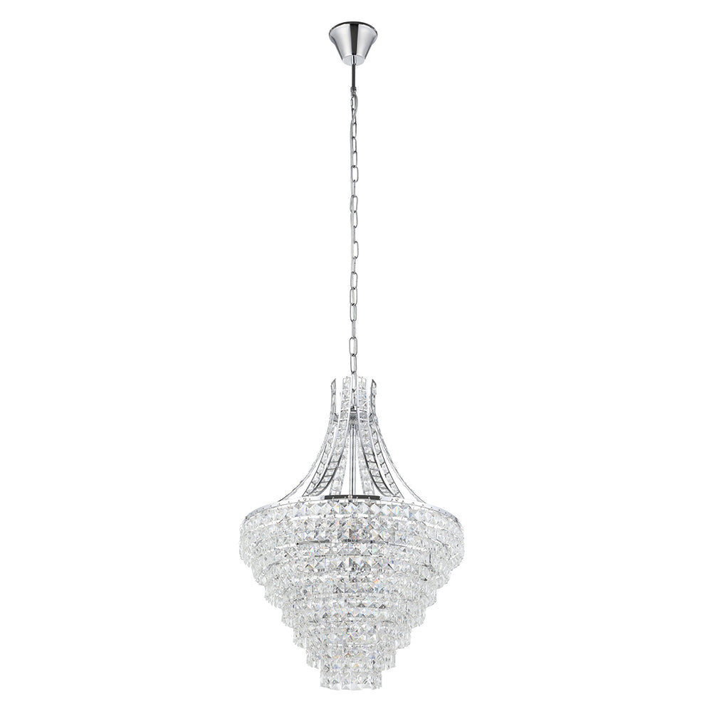 BEIRES PENDANT LIGHT 8X40W E14 CHROME FIXTURES WITH CRYSTAL 390265