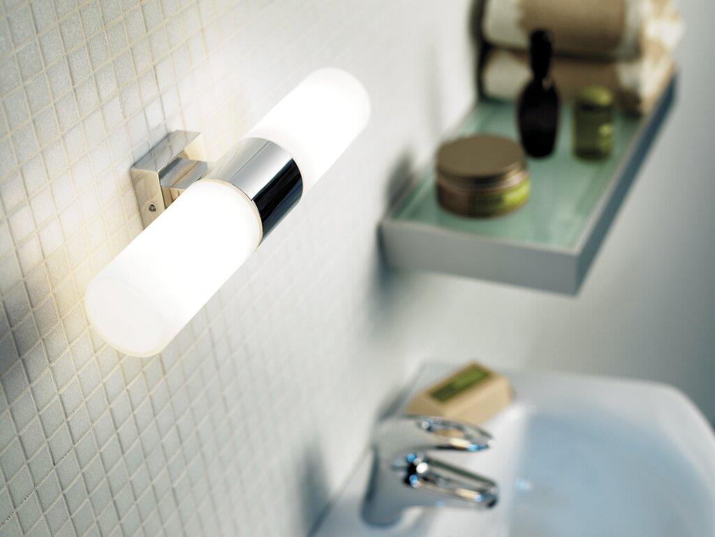 Tangens Bath Glass, Metal Chrome, Opal - 17141029