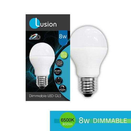 GLS LED 240V 8W E27 OPAL 6500K DIMMABLE LUS20427