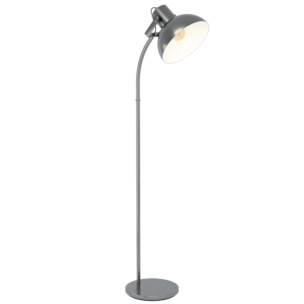 Lubenham 1 Industrial Adjustable Floor Lamp Nickel 43172N