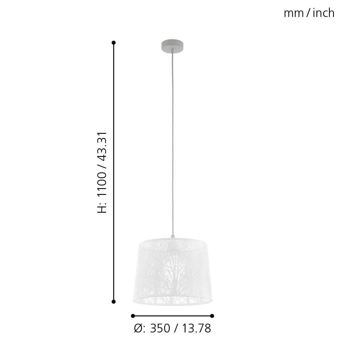 HAMBLETON PENDANT LIGHT 1X60W E27 SATIN NICKEL WITH WHITE 49489