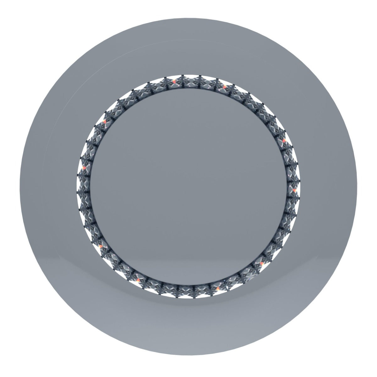 Principe 700MM 44W Dimmable LED Oyster Light Chrome & Crystal / Warm White 39402