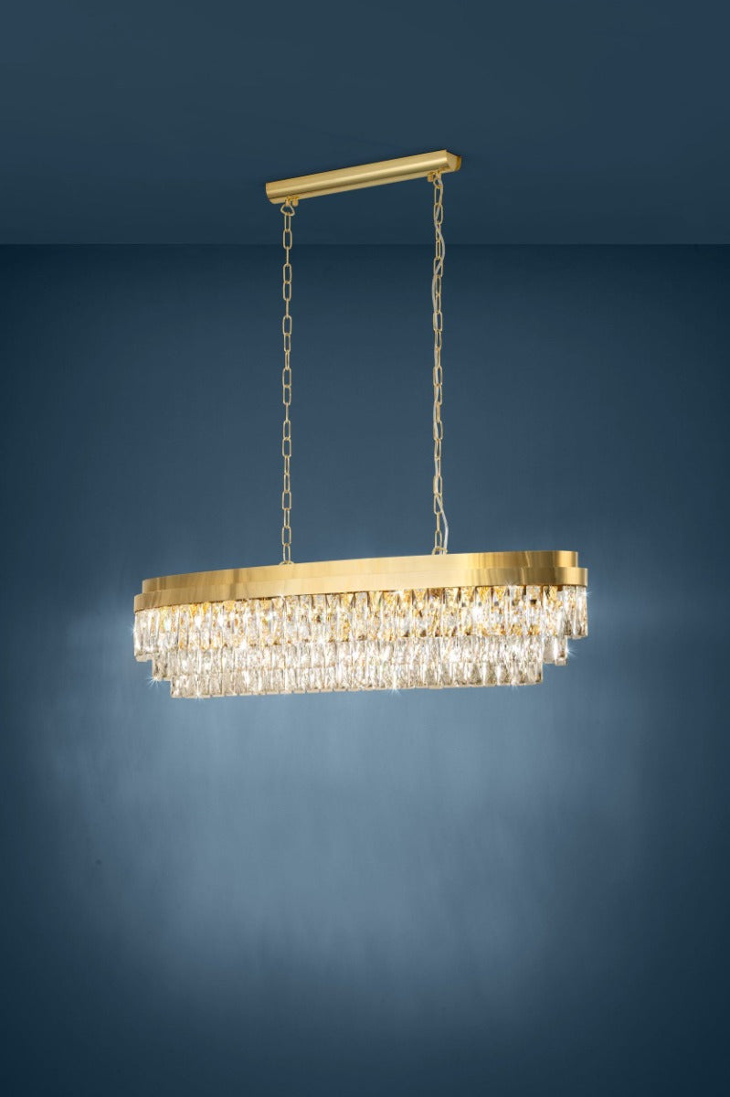 Valparaiso 13 Light Crystal Chandelier Gold E14 40W 39463