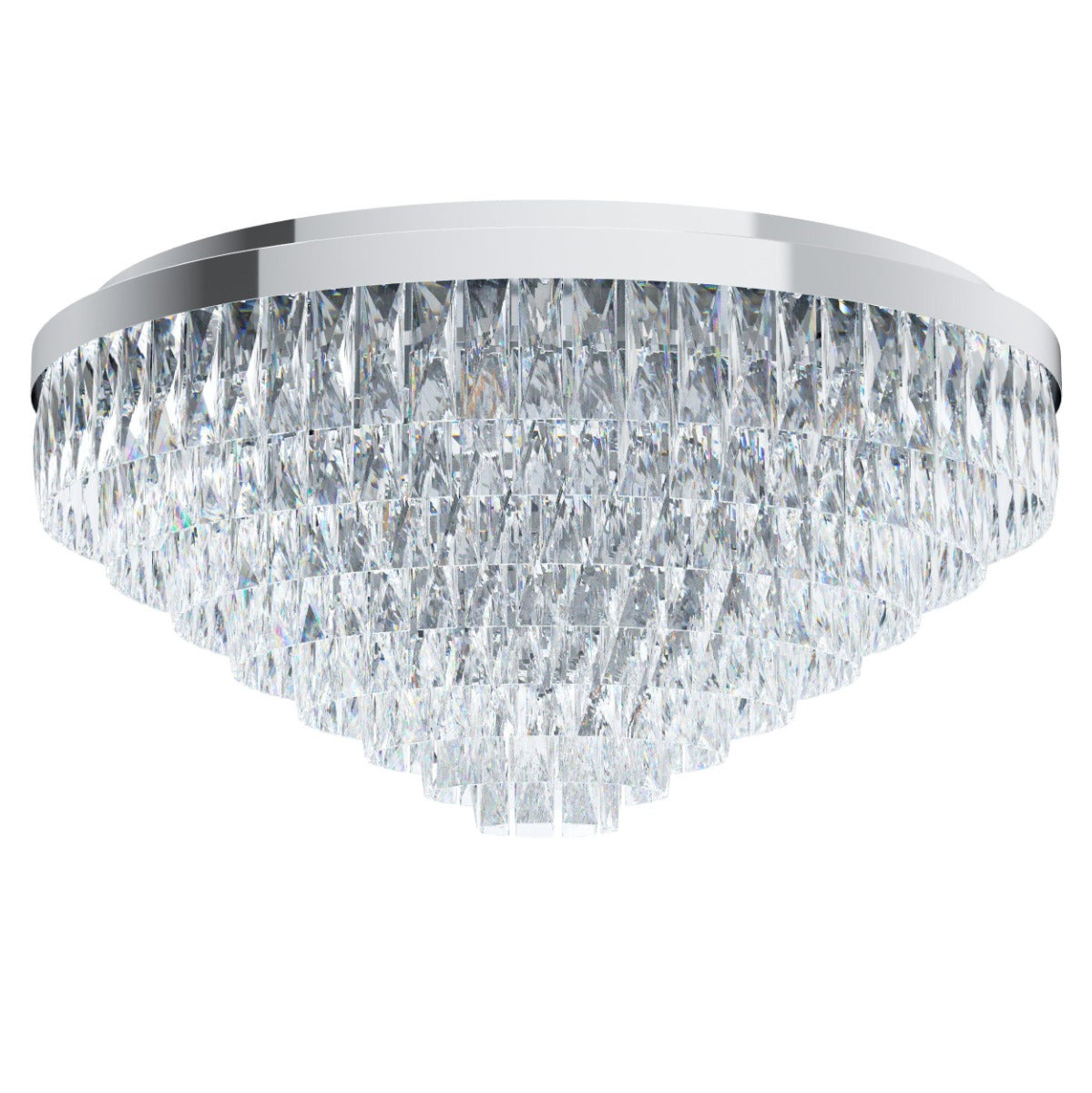 Valparaiso 1 11 Light Crystal 40W E14 Flush Mount Light Chrome 39491