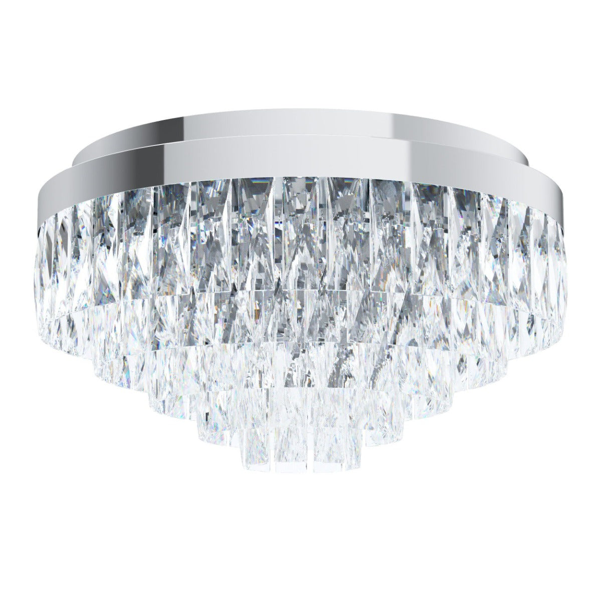 Valparaiso 1 11 Light Crystal 40W E14 Flush Mount Light Chrome 39491