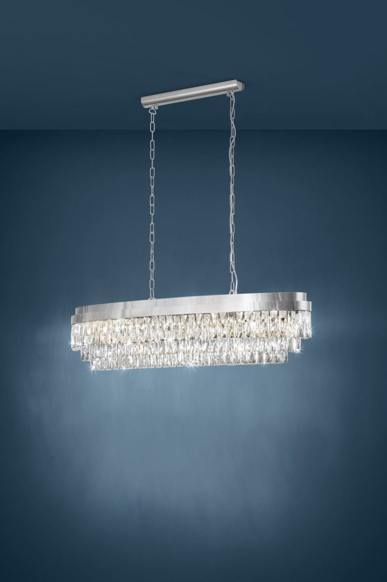 Valparaiso 13 Light Crystal Chandelier Chrome E14 40W 39495