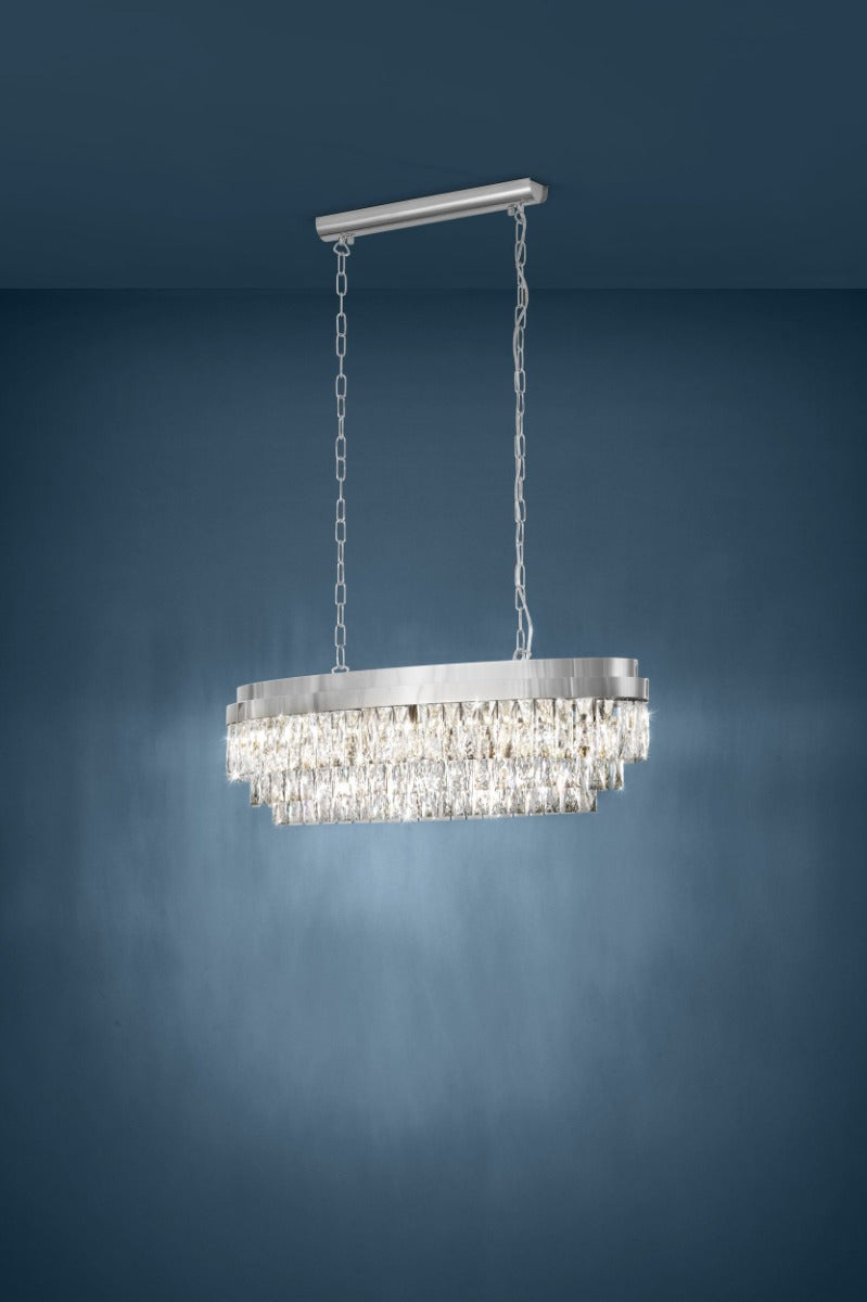 Valparaiso 10 Light Crystal Chandelier Chrome E14 40W 39494
