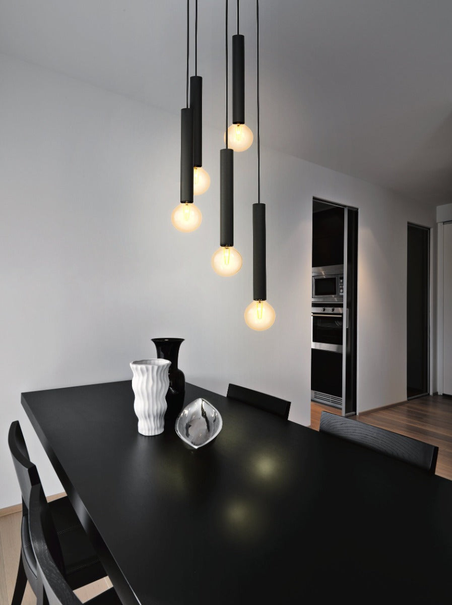 CORTENOVA PENDANT LIGHT 5X60W E27 BLACK 98058