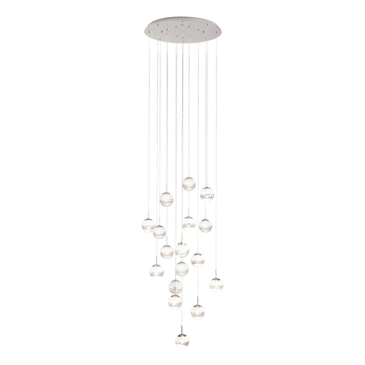 Montefio 2 85W Dimmable LED Chandelier Chrome & Crystal / Warm White 39547