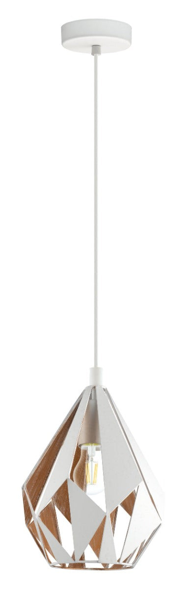CARLTON 1PENDANT LIGHT 1X60W E27 WHITE WITH GOLD SMALL 43001N