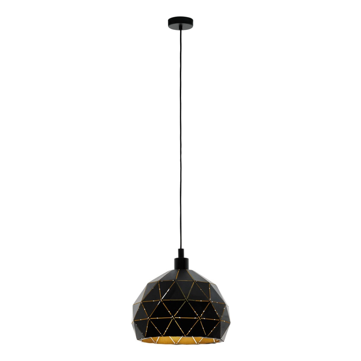 Roccaforte 1 Light Pendant E27 60W Medium Black 97845N