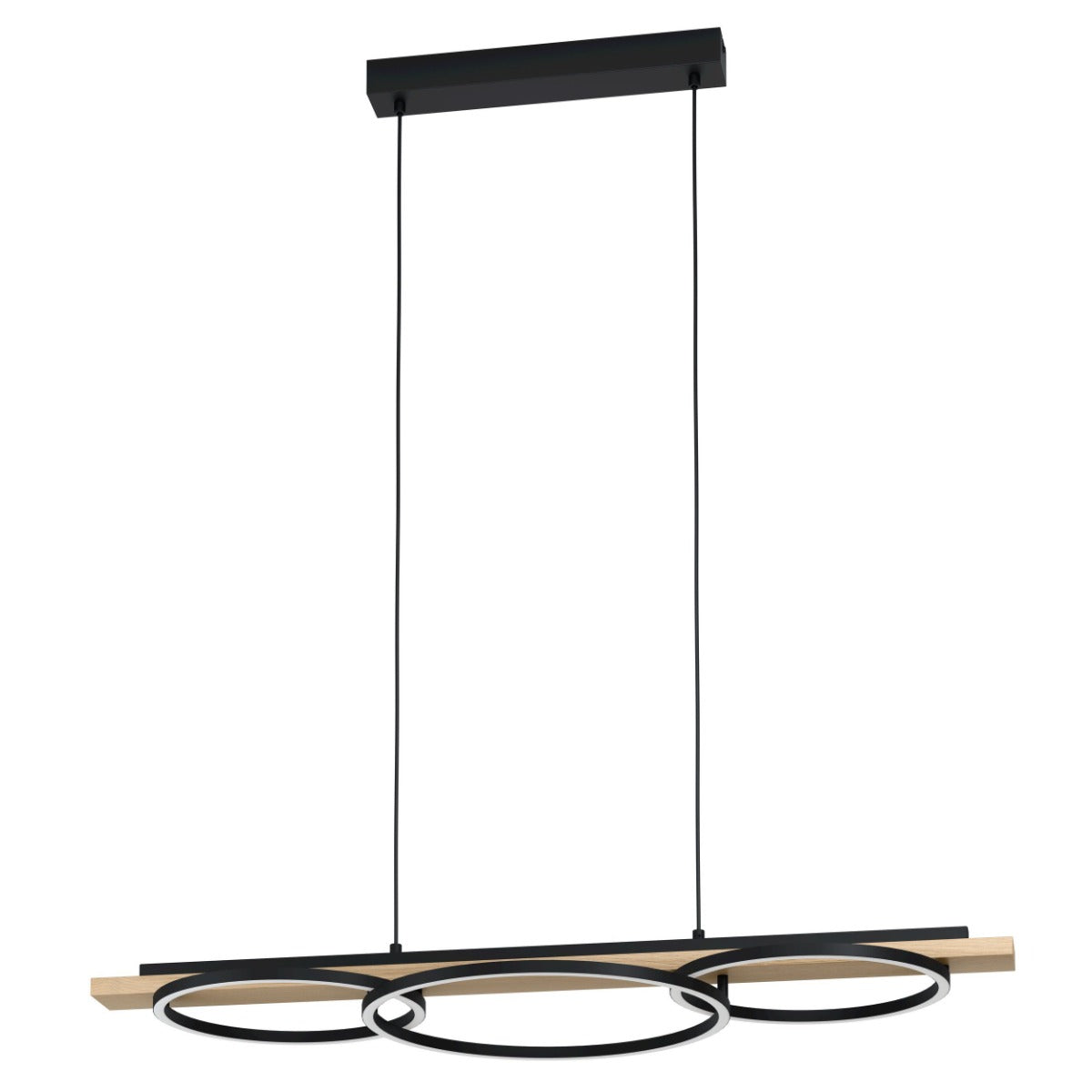 BOYALPENDANT LIGHT 40.5W 3000K BLACK WITH NATURAL WOOD ACCENT 99625