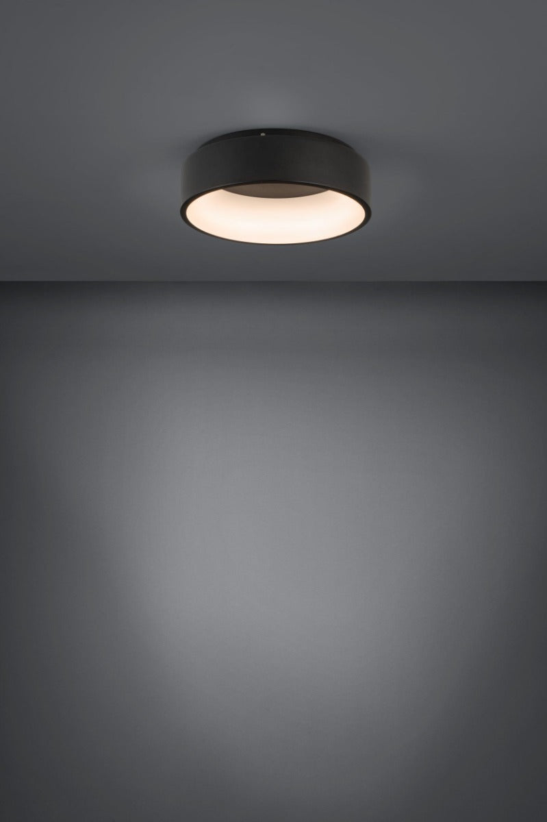 Marghera 2 Black 34W Dimmable LED Oyster Light Warm White 390051