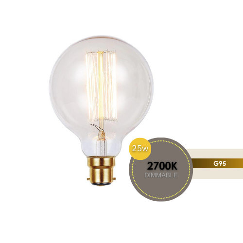 240V 25W BC G95 VINTAGE GLOW CLEAR LUS60004