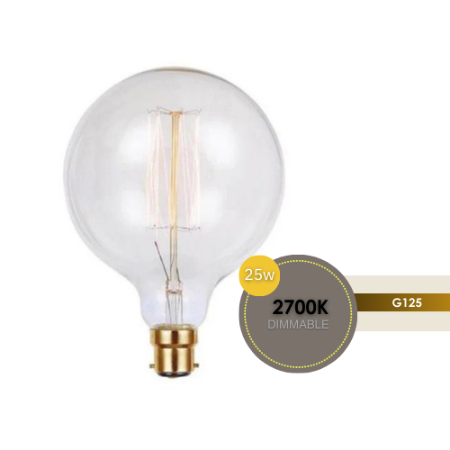 240V 25W BC G125 VINTAGE GLOW CLEAR LUS60006