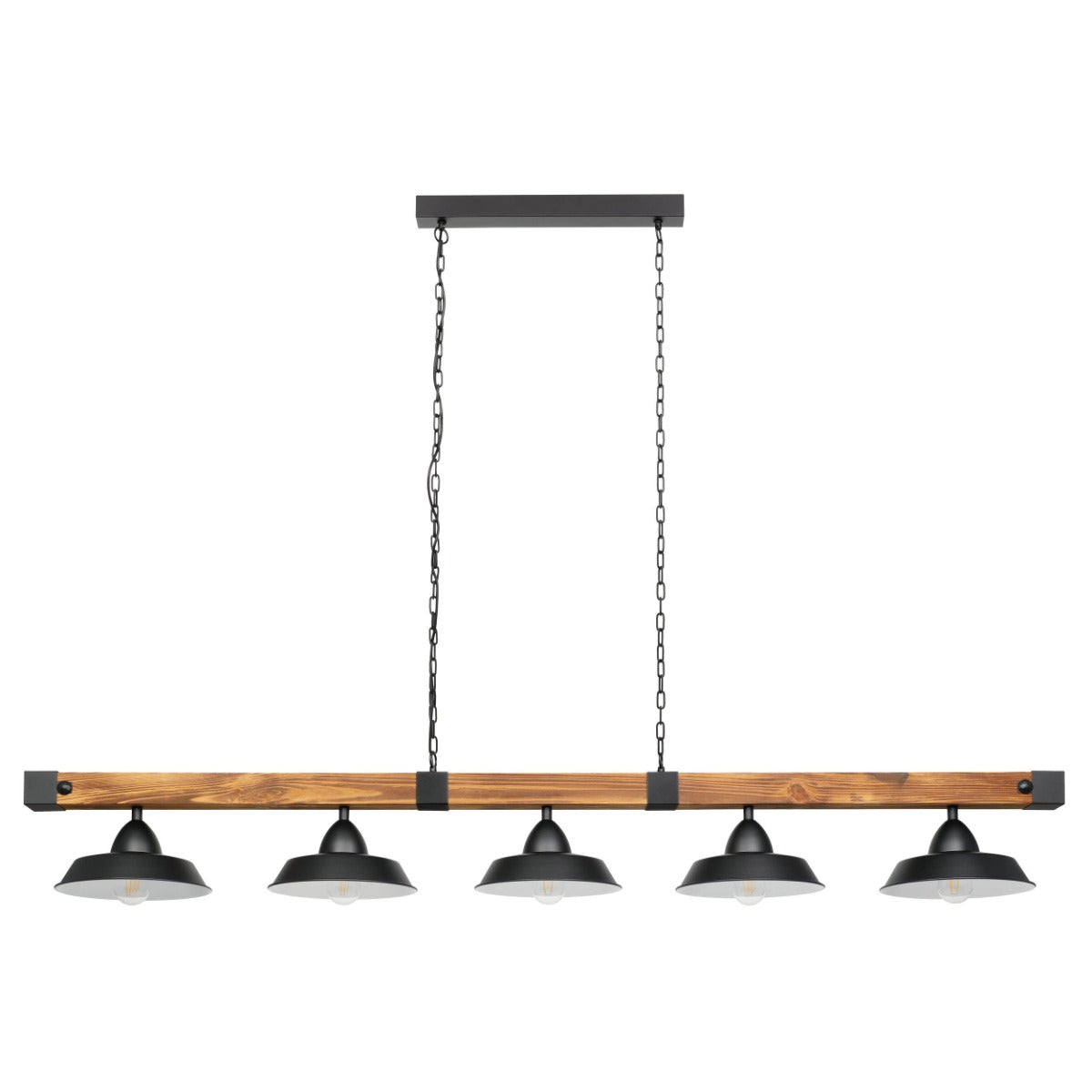 Oldbury 5 Light Pendant Wood Rustic Brown E27 60w 205036