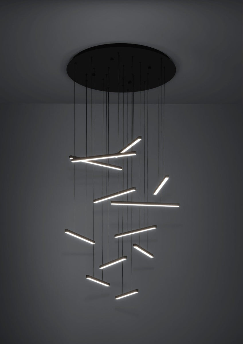 LINDOZA PENDANT LIGHT12X8.4W LED 3000K BLACK ROUND 390351