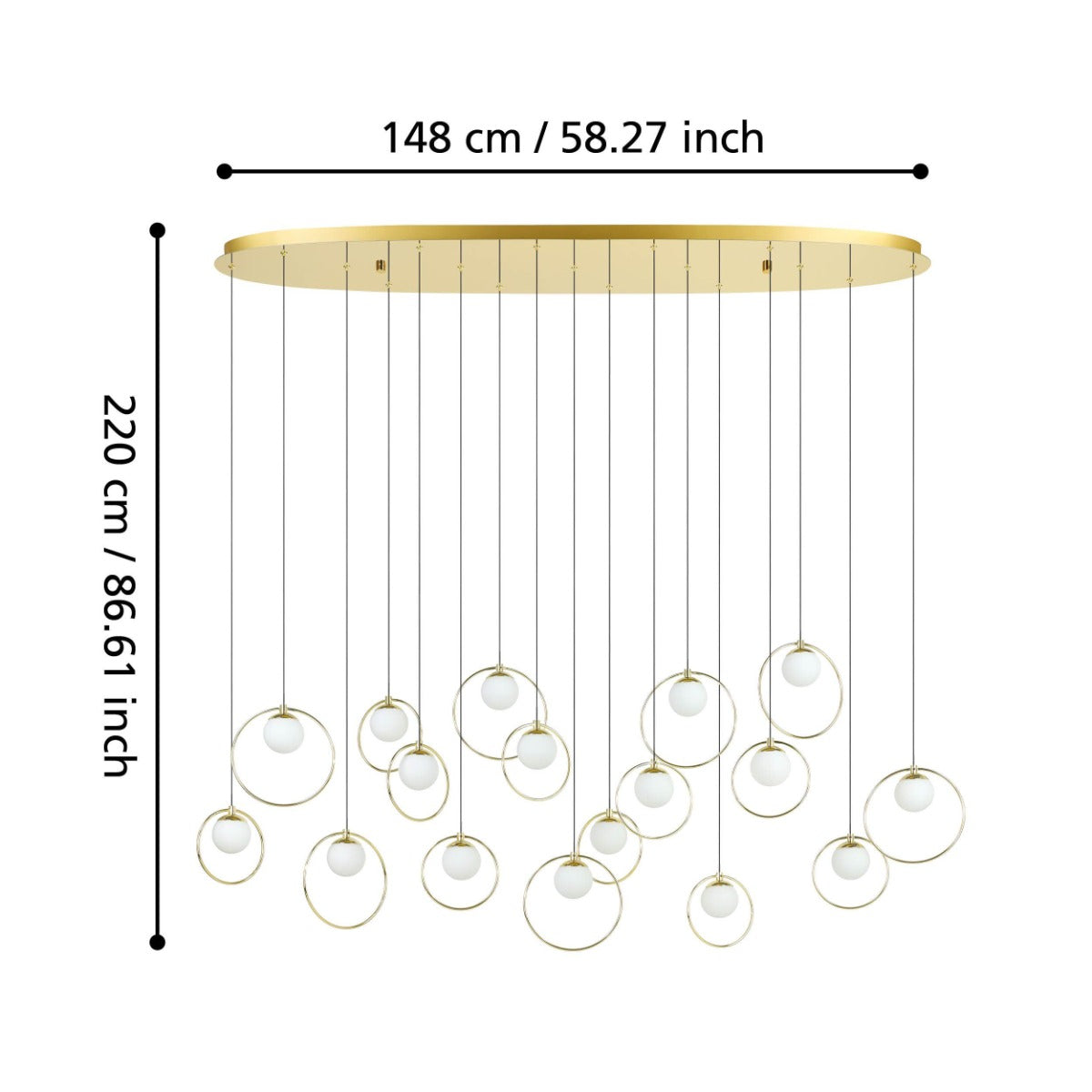 PORTOCOLOM 17X3W LED 3000K BRASS OBLONG 390348