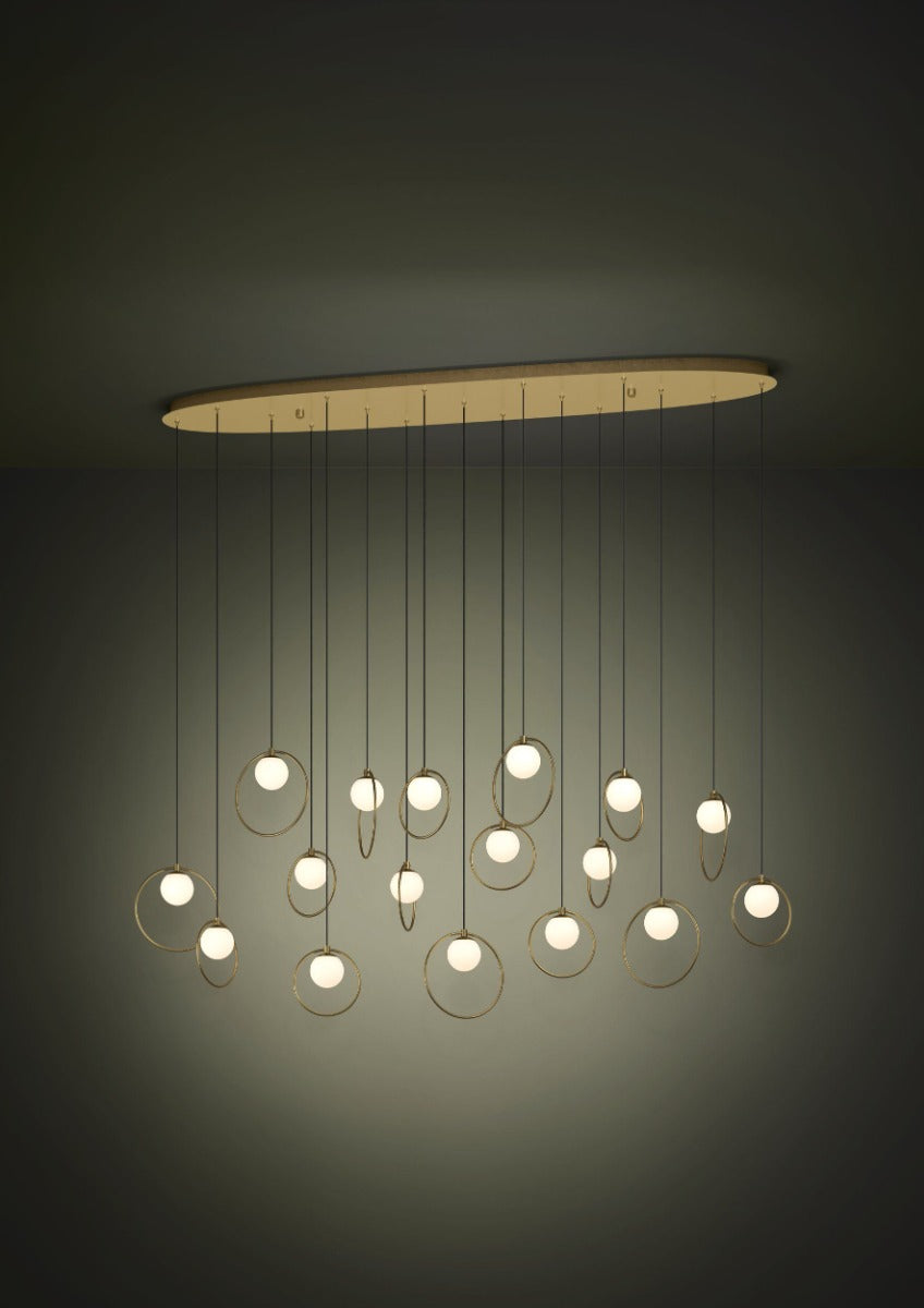 PORTOCOLOM 17X3W LED 3000K BRASS OBLONG 390348
