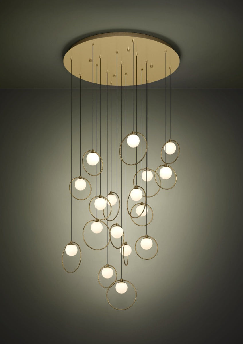 PORTOCOLOM 17X3W LED 3000K BRASS ROUND 390346