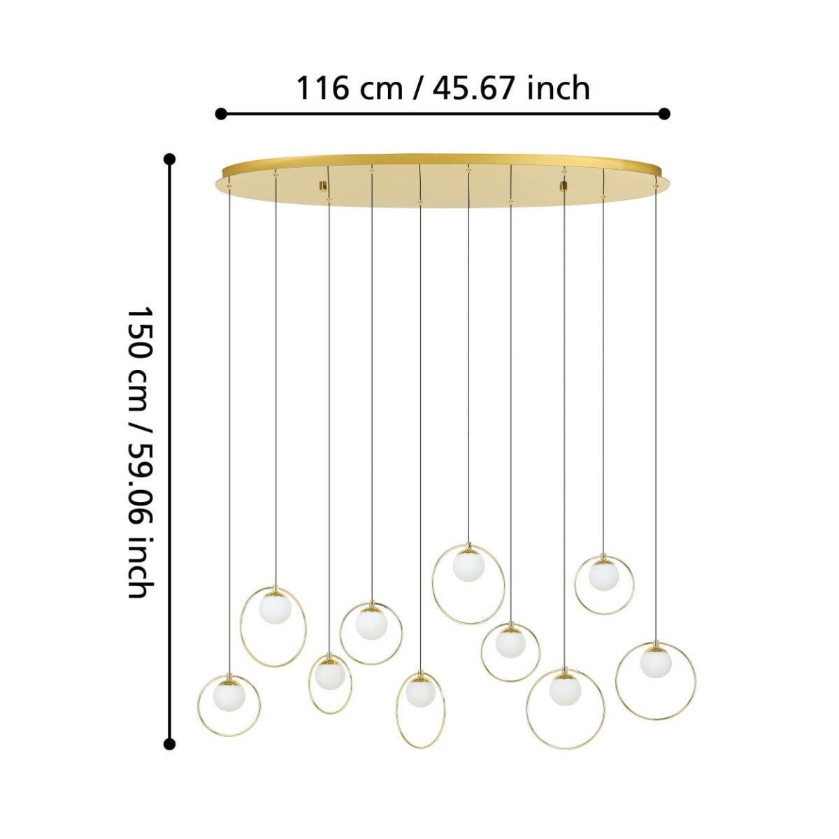 PORTOCOLOM 10X3W LED 3000K BRASS OBLONG 390347