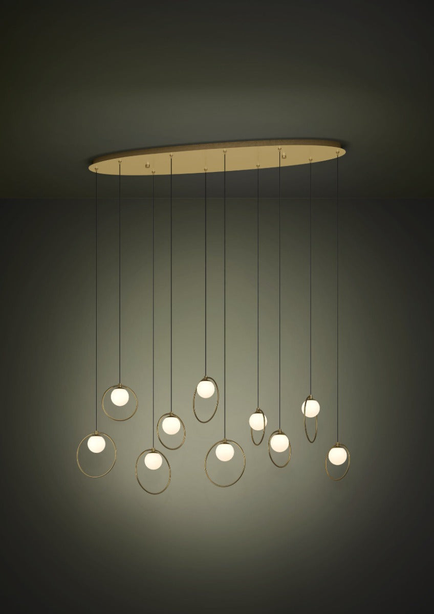PORTOCOLOM 10X3W LED 3000K BRASS OBLONG 390347