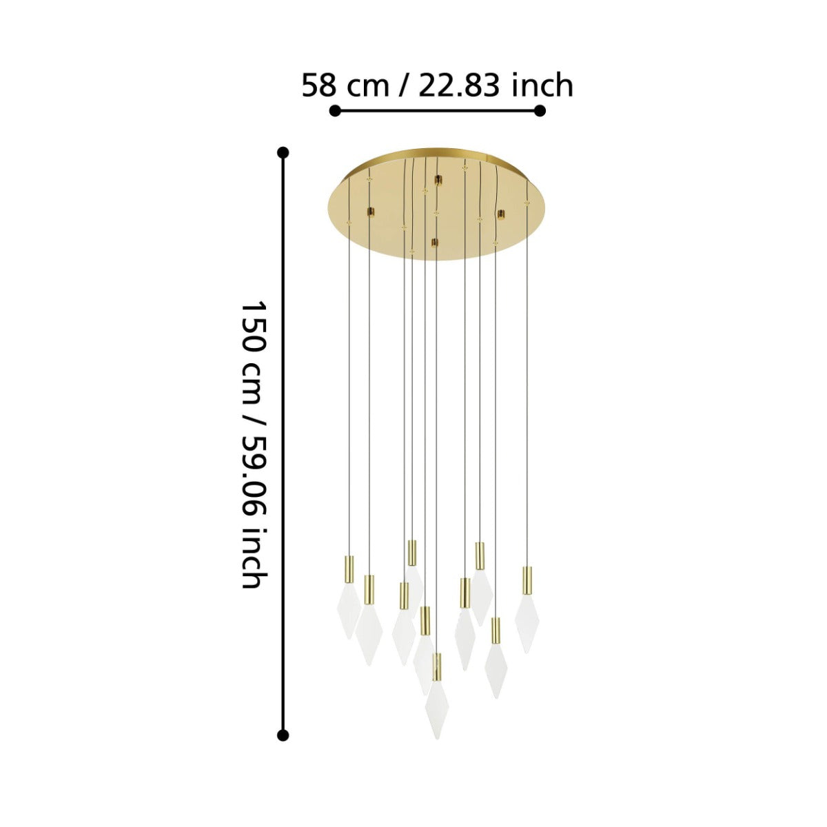 Mirador 10 Light 3W LED Pendant Brass Warm White 390359