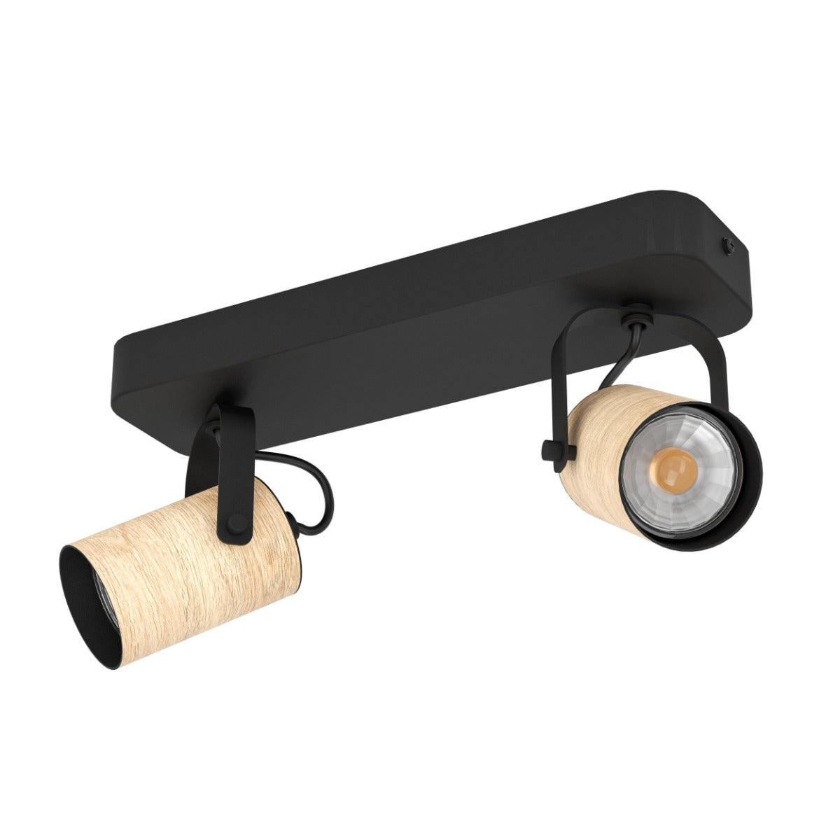 CAYUCA SPOT 2X5W GU10 LED 4000K BLACK WITH WOOD 900437N