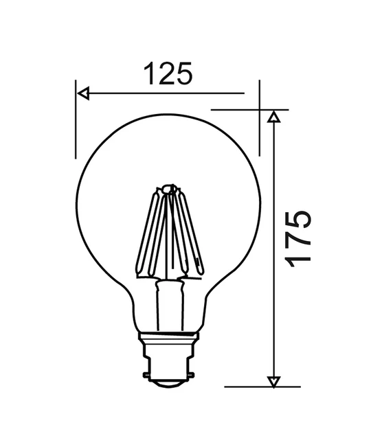 CLA LIGHTING LED GLOBE BC G125 8W FR 6000K 800LM G12511