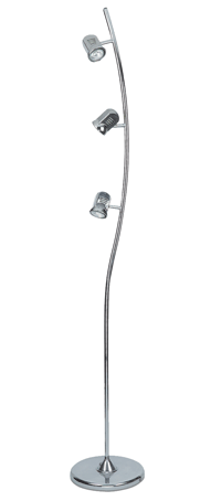3 Spot Floor standing lamp Satin Chrome 50W UL350-SC Superlux
