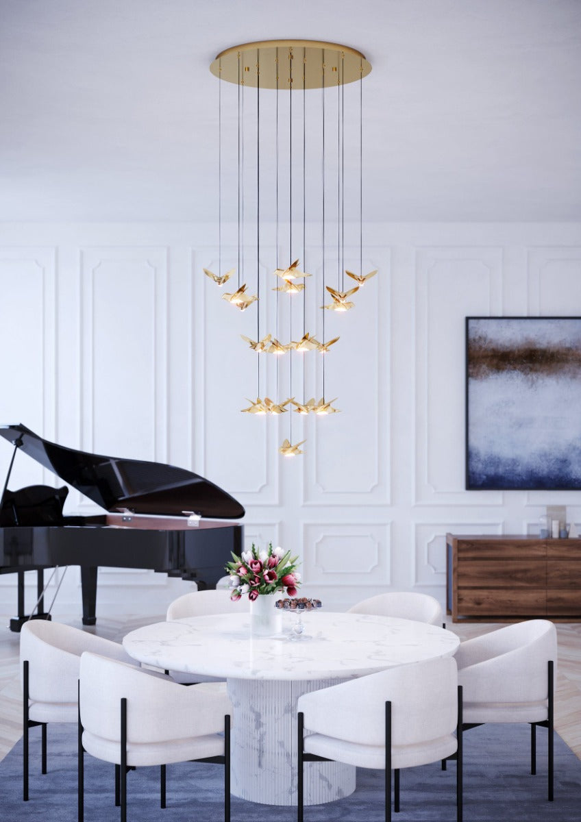 PARATEBUENO PENDANT LIGHT 17X3W LED 3000K BRASS ROUND 390398