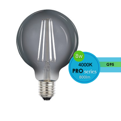 240V G95 8W ES LED 4000K DIMMABLE SMOKE GREY LUS20992