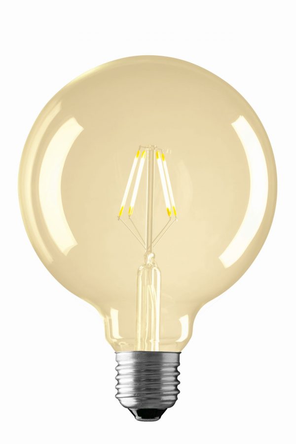 Retro Sphere 125 4W LED Globe E27 Amber (9E27LED15A) Mercator Lighting