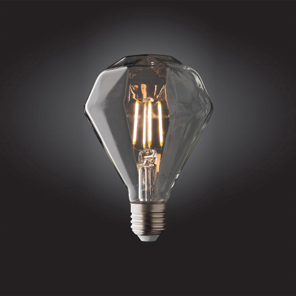 Mercator Lighting Diamond 4w LED Filament Globe Clear 9E27LED19