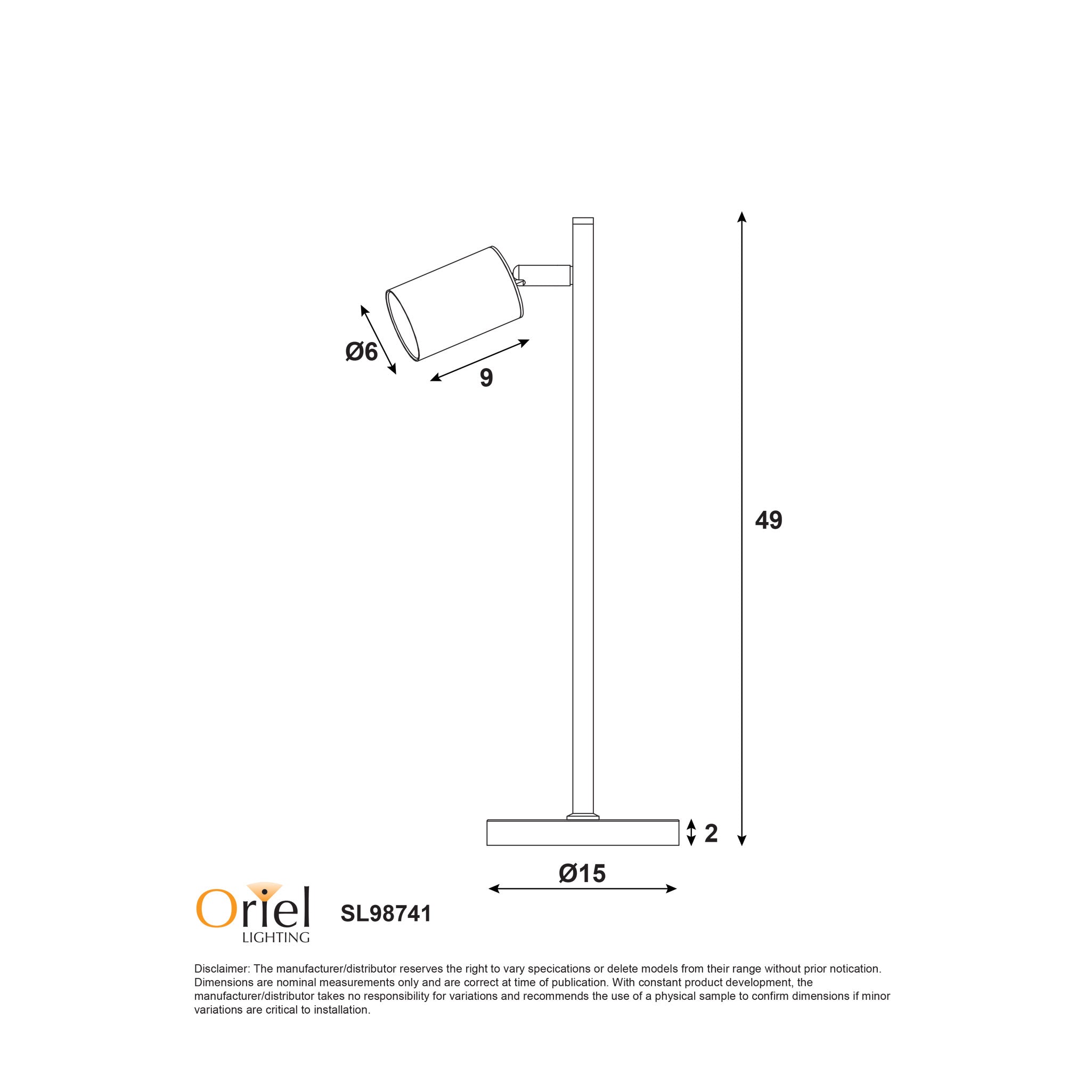 Stylux Lighting Ponte Desk Lamp Adjustable Spotlight Black