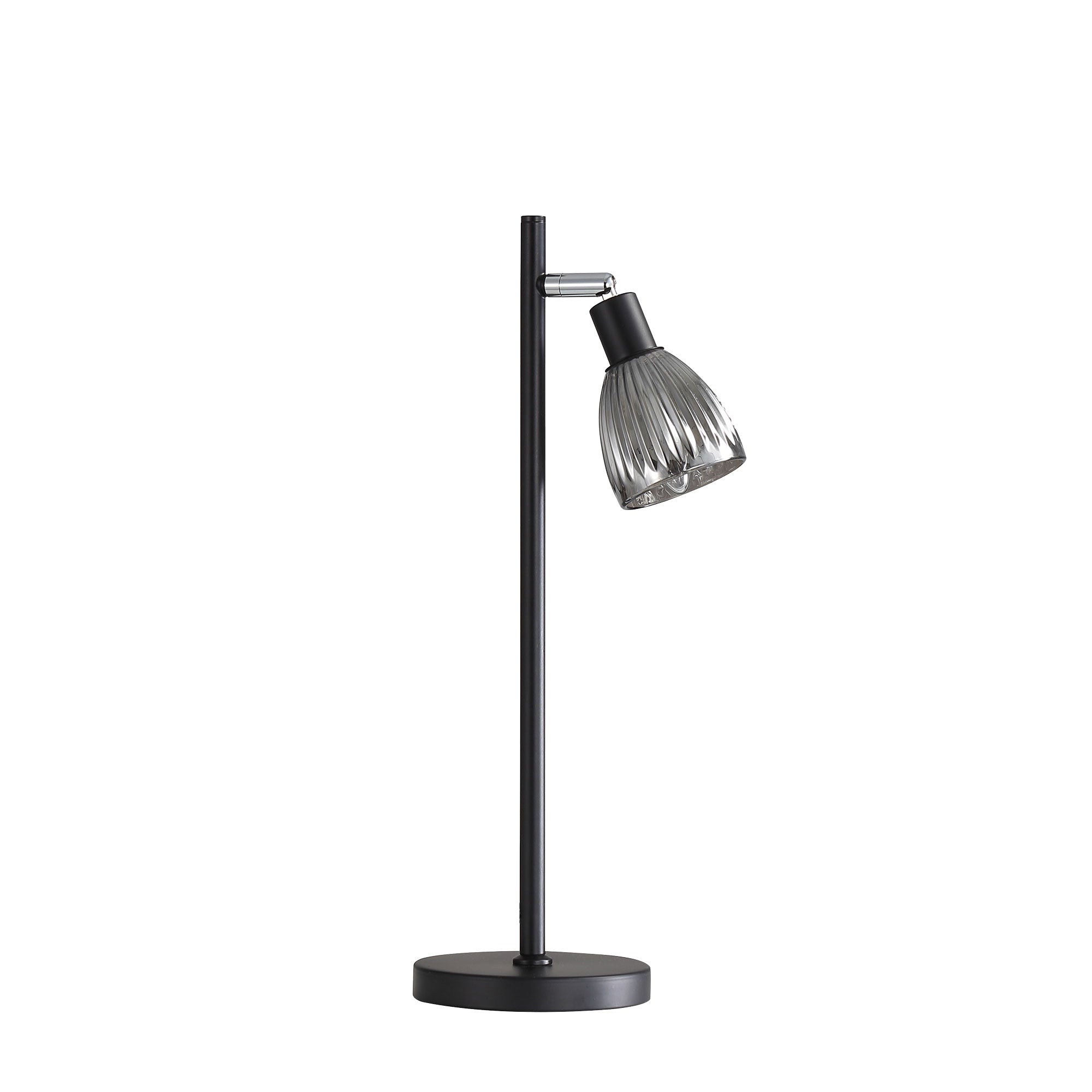 Stylux Alma Black Metal Table Lamp Smoke Glass