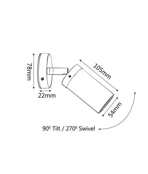 WALL MR16 (Max 20W HAL) 12V PILLAR S/FIX ANTIQUE BRASS PM1FBR CLA Lighting