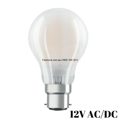 A60 B22 LED FILAMENT FROSTED GLOBE 8W 2700K 12V AC/DC