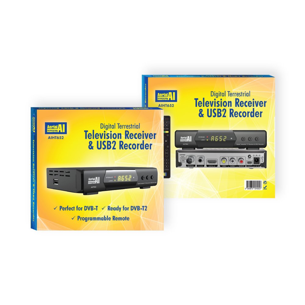 HD SET TOP BOX WITH USB RECORER AERIAL INDUSTRIES - AIHT652