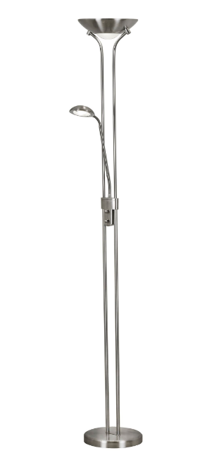 Simple 2 Light Floor Light in Satin Silver AU5430-SS