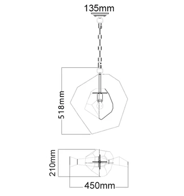 METEORA Stainless Steel with Silver Glass Pendant Light METEORA1
