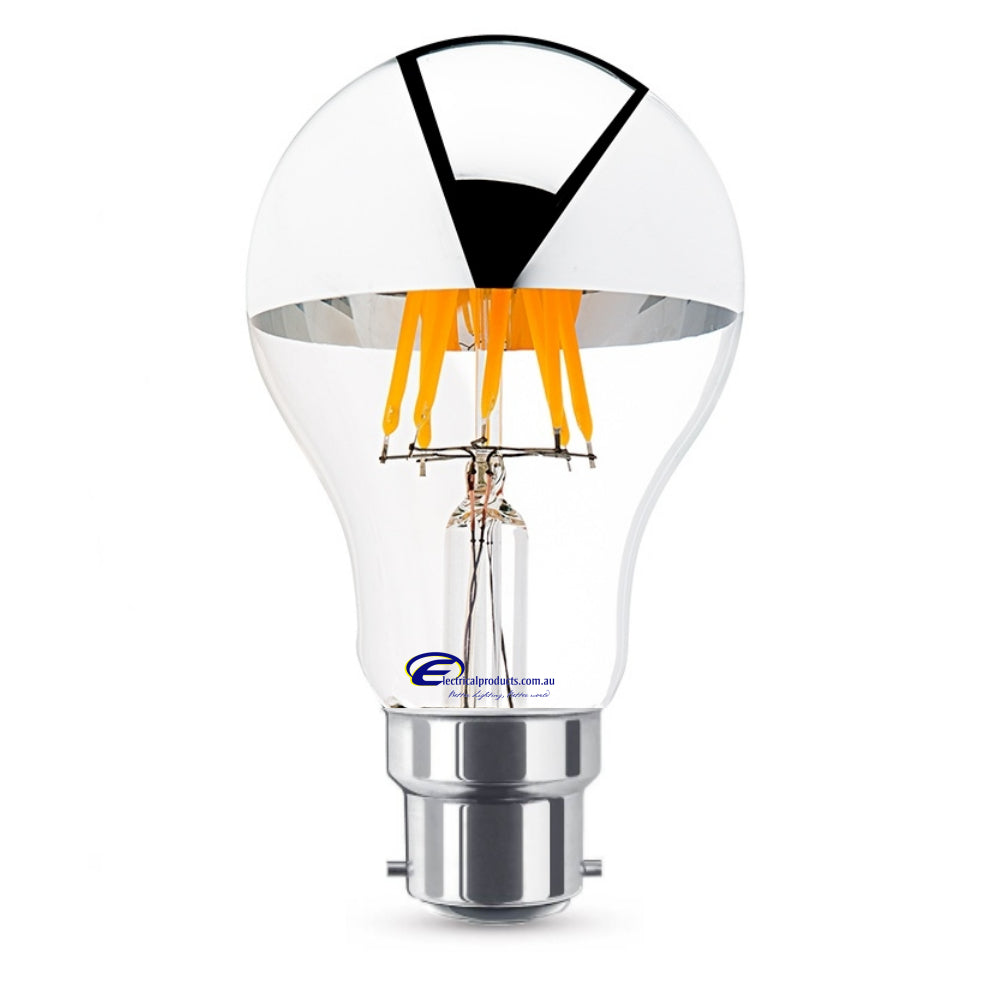 LED Crown Silver Globe A60 6W -Bayonet Cap B22