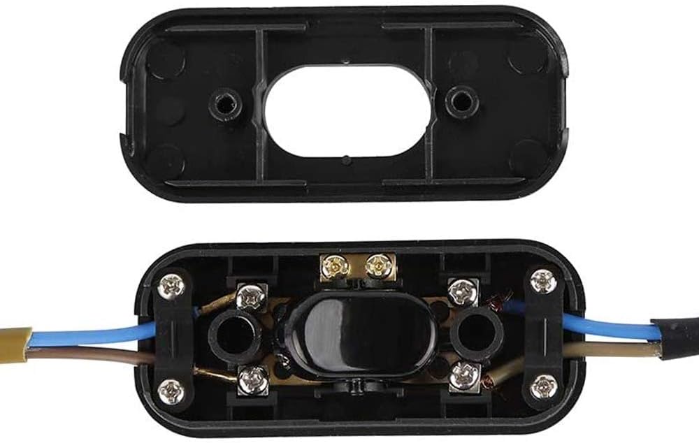 In-line Switch 6A 250v Screw Terminal Available in Black - ELE-IL6A250VBK
