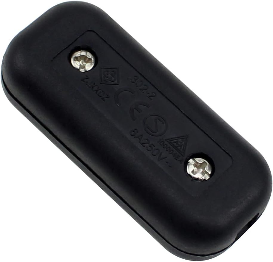 In-line Switch 6A 250v Screw Terminal Available in Black - ELE-IL6A250VBK